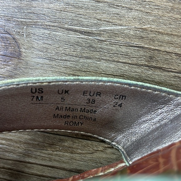 Sam Edelman Women’s Romy Cork Wedge Sandal, Teal and brown, size 7 - Picture 5 of 11